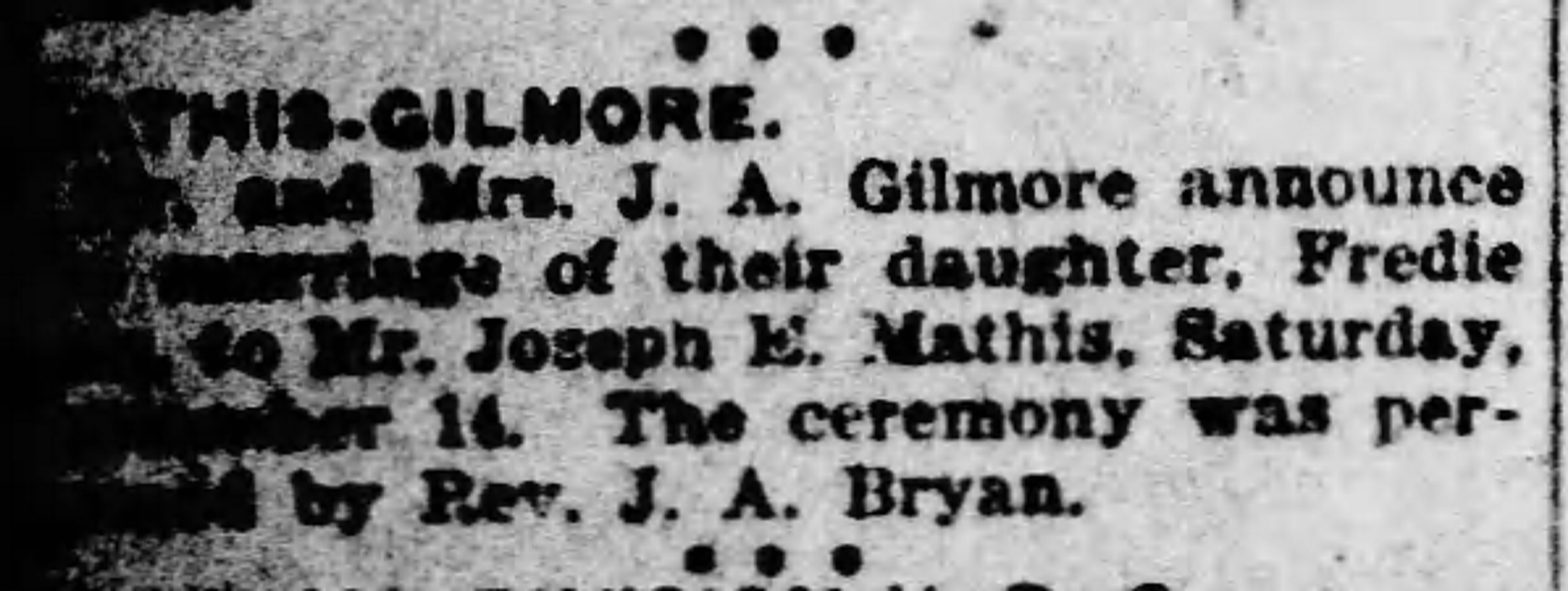 Fredie Gilmore-Joseph E. Mathis